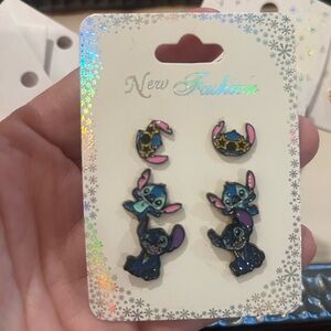 Stitch Post Earrings 3 pairs new